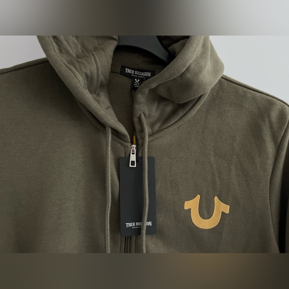 True Religion World Tour Long Slv Cotton Blend Graphic Fleeceback Fullzip Hoodie - Picture 10 of 16